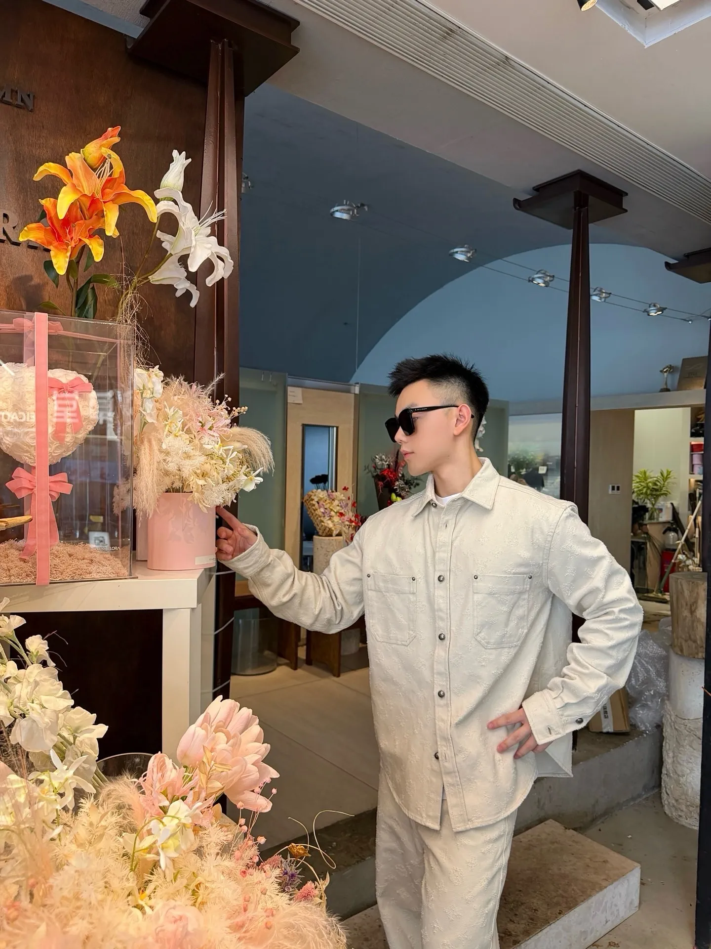 Louis Vuitton/Louis Vuitton presbyopic needle-punched denim shirt jacket